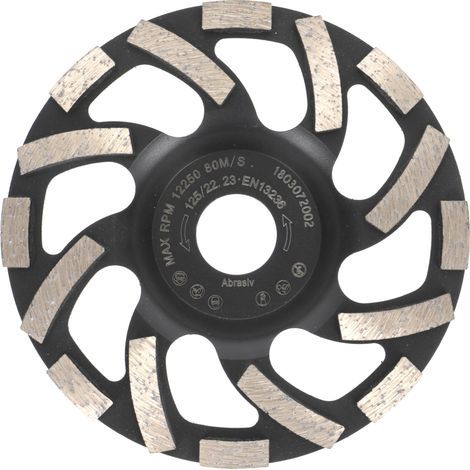 Meules boisseaux diamantée 125 mm x 22,2 mm Meule diamantée Asphalte Chape Qualité professionnelle (1/5)