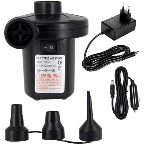 Tragbare elektrische Luftpumpe – 12 V DC / 230–240 V AC – Für aufblasbare Matratzen, Spielzeug und Poolkissen – 1 Stück (1/5)