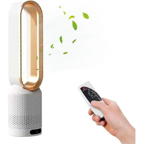 Ventilateur Colonne Sans Pale, Oscillation 90°, Ventilateur Tour Silencieux,Or (1/5)