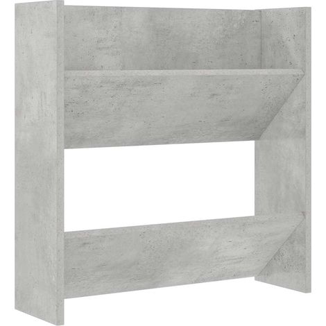 Armoire à chaussure  Meuble à chaussures murale Gris béton 60x18x60 cm Aggloméré (1/5)