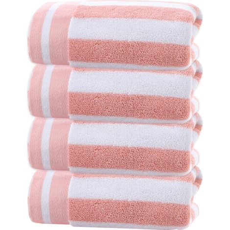 Ensemble de 4 serviettes - Serviettes douces pour les mains, en coton, et serviette légère à séchage rapide pour le visage - pour spa (1/5)