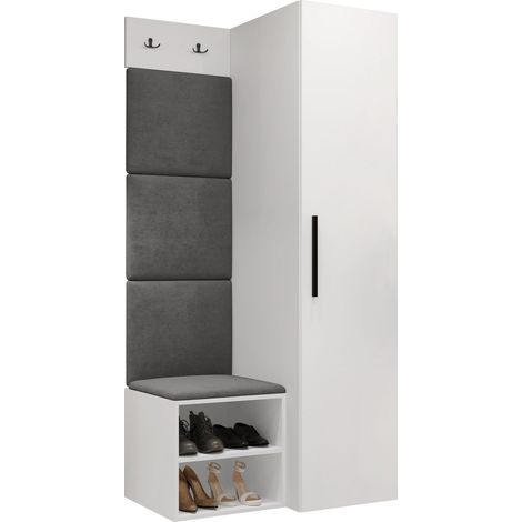 Conjunto para recibidor Nitos III, Manila 16, 191x82x50cm, Tapiz, Aglomerado laminado, Colocada, Montada en la pared