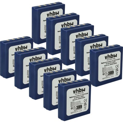 vhbw 10x Akku kompatibel mit HBC Radiomatic Micron 5 Funkgerät, Walkie Talkie (700 mAh, 6 V, NiMH)