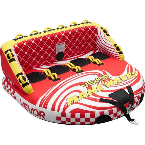 VEVOR Tubo Gommone Gonfiabile Trainabile per Mare Giochi Acquatici, Tubo Gonfiabile Trainabile Capienza ca. 4 Persone Carico max. 308 kg, Gommone a Divano per Barche Gioco deAcqua Copertura in Nylon (1/5)
