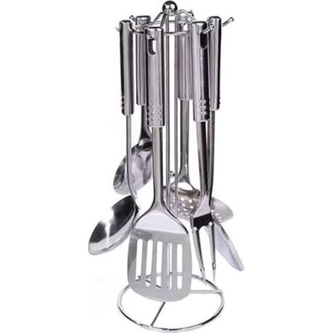 Cuisine Ensemble d'Ustensiles, 7 Pièces Ustensiles de Cuisine, Set d'Ustensiles Cuisine Acier Inoxydable, Lavable au Lave-Vaisselle, Facile à Nettoyer, pour Cuire Toutes Sortes d'Aliments (1/5)