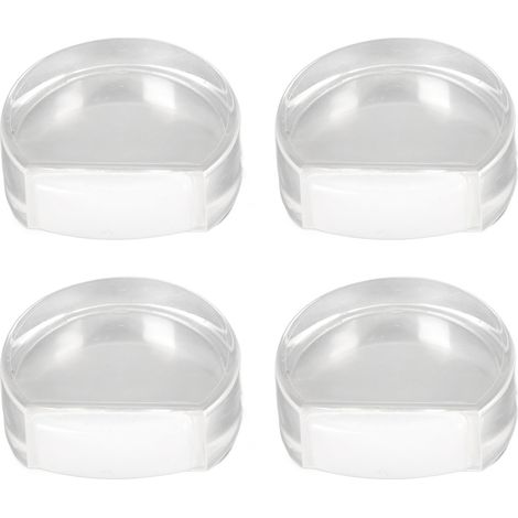 Lot de 4 butées de porte transparentes en acrylique souple, protégeant les portes des chocs et des rayures, idéales pour les chambres, les bureaux et les hôtels. (1/5)
