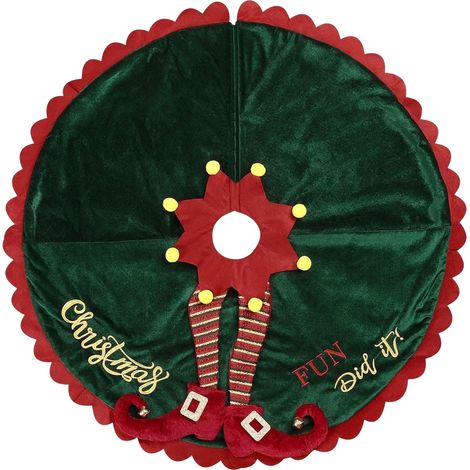 Ardoise Pour Arbre De Noël - Tapis En Velours Polyester - Pour Décoration Intérieure De Sapin - Diamètre 60 Pouces (1/5)