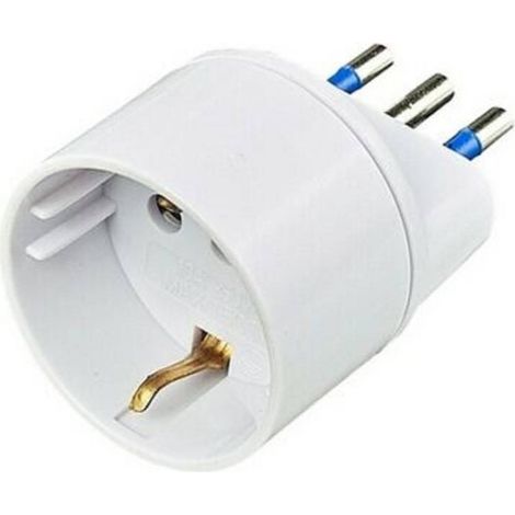 TrAdE Shop Traesio - Adattatore Riduttore Da Presa Shuko Tedesca A Spina Piccola 10a Italiana - (1/2)