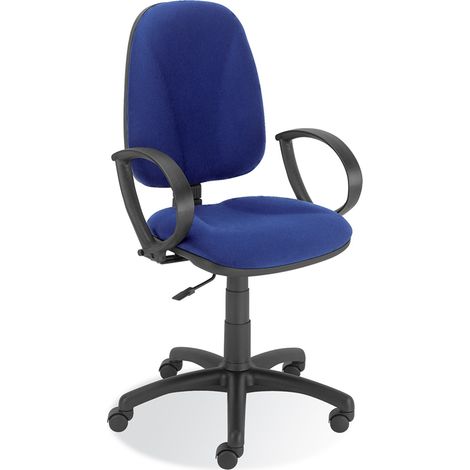 BRB Chaise de Bureau pivotante avec accoudoirs, Dossier Haut de 500 mm (Bleu)