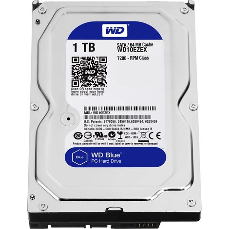 Western Digital WD Blue WD10EZEX Hard Disk Interno 1TB 3,5" SATA III 7200 RPM 64MB Cache (1/5)