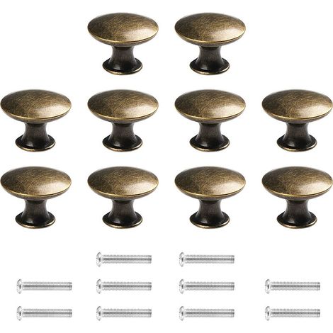 Lot de 10 Boutons de Porte Boutons de Tiroir 30mm Vintage Bronze Poignées Boutons de Meuble pour Placards de Cuisine (1/5)