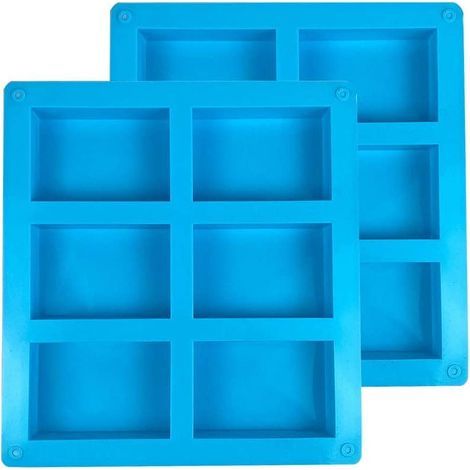 Moule à Savon Silicone 2 Pièces 6 Cavités Rectangulaires (1/5)