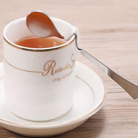 Cuillère à miel en acier inoxydable, 10 pièces, cuillère à confiture, cuillère à mélanger le lait et le café, cuillère à latte macchiato (1/4)