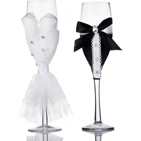 Flûtes à champagne mariage en cristal avec strass