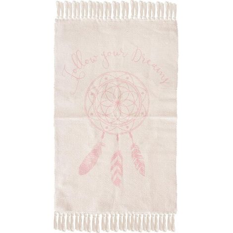 Tapis Déco à Franges Rêves 60x90cm Rose (1/2)