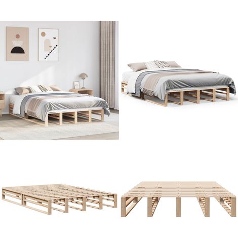 Letto senza Materasso 160x200 cm in Legno Massello di Pino - Letto in legno - Letto in pino
