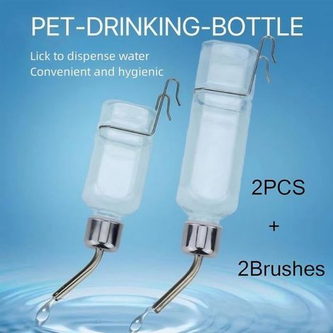 Distributeur Eau Lapin - 180 ml + 350 ml - Suspendu Automatique Par Gravité - Pour Cage Rongeurs - 2 Pièces (1/5)