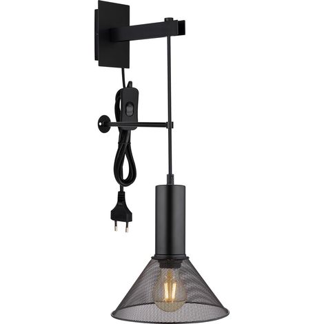 Globo - aplique de pared - Jedd - negro - metal - E27 - 15648W1 (1/5)