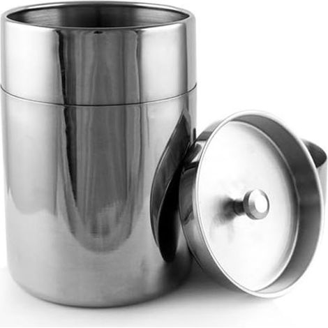 Tarro de almacenamiento sellado de acero inoxidable, lata de acero inoxidable para té, café, café, azúcar y hojas sueltas (7,5 x 11,5 cm) (1/5)