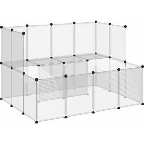Cage pour petits animaux - Clapier Poulailler pour lapins poulets Transparent 143x107x93 cm PP et Acier BV678166 - BonneVie (1/5)