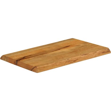 Plateau De Table Dessus de table Dessus de bureau 50x40x2,5 cm bord vivant bois massif manguier CFW54484 (1/5)