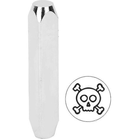 6 mm (1/4") Stempel aus Kohlenstoffstahl zur Herstellung von Schmuck und Leder- oder Holzartikeln (Totenkopfmotiv) (1/5)
