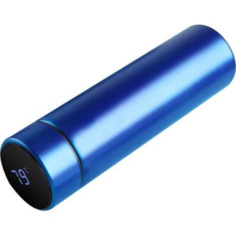 Bouteilles isothermes 500 ml doublure acier inoxydable 304 fond silicone bleu portable gobelet thermique usage quotidien (1/5)