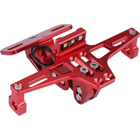 Support de cadre de plaque d'immatriculation de moto réglable en aluminium, avec lumière. (1/5)