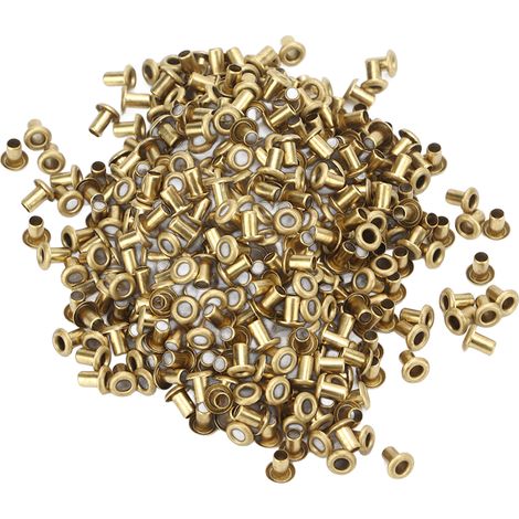 500Pcs Hollow Rivets 65 Copper Smoothing Surfaces Easy Installation Clothing Rivets for DIY Crafts2.3x4.5x4.3mm (1/5)