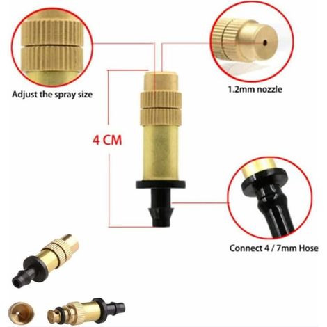 12 Pcs Arroseurs Arroseurs Réglables Buse de Brume Réglable Atomiseur Laiton Micro Jet Outil de Pulvérisation Agricole pour Système d'Irrigation de Jardin Arroseur Arroseur (1/3)