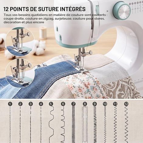 Electric Sewing Machine 12 Stitch Patterns with Beginner Sewing Kit