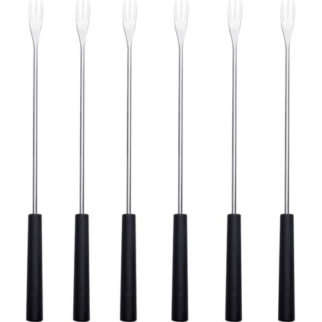Lot de 6 fourchettes pour fondue à fromage(noir) (1/4)