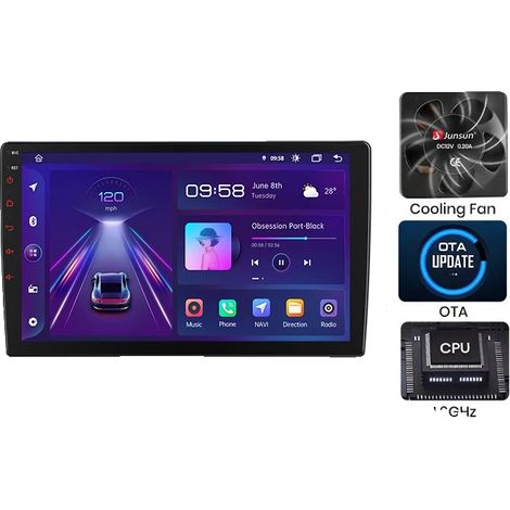 Autoradio, support multimédia, compatible avec Peugeot 308 308SW 408 2012-2020, V1 Plus (6G 128G) 9" (1/2)