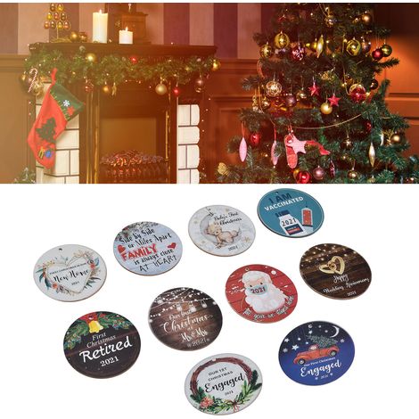 Dekorative Weihnachtsschilder aus Holz, Christbaumschmuck, Anhänger aus Holz (1/5)