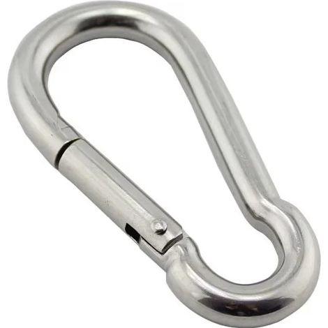 (1 pièce - 5 x 50 mm - FR) Mousqueton en acier inoxydable marin, grande longueur, robuste, pour usage intensif (1/5)