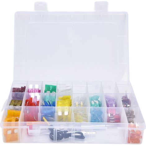 180 Pièces Fusibles Lame Auto Alliage Aluminium Kit avec Testeur Circuit 5‑40A pour Voiture (1/5)