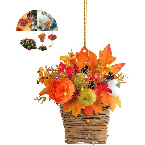 Guirlande De Noël - Anneau Floral En Forme De Panier - Décoration Suspendue Pour Arbre De Noël - Intérieur Extérieur - Lot De 6 (1/5)