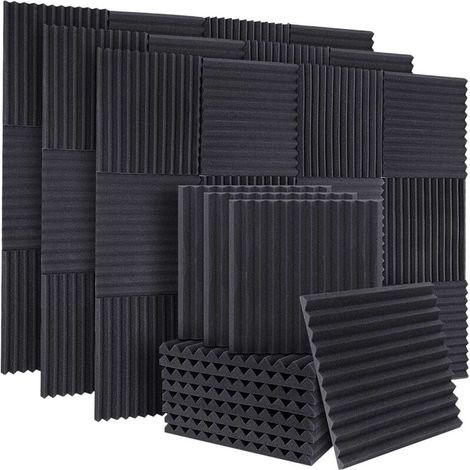 50 PièCes Panneaux Insonorisants en Mousse InsonoriséE Acoustique D'Isolation Phonique Cale pour Murs de Studio Plafond, 1X12X12 Pouces