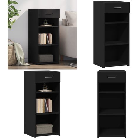 Buffet noir 40x42,5x93 cm bois d'ingénierie - Buffet Noir - Meuble Rangement - Commode - Mobilier Salon - Design Intemporel - Home & Living