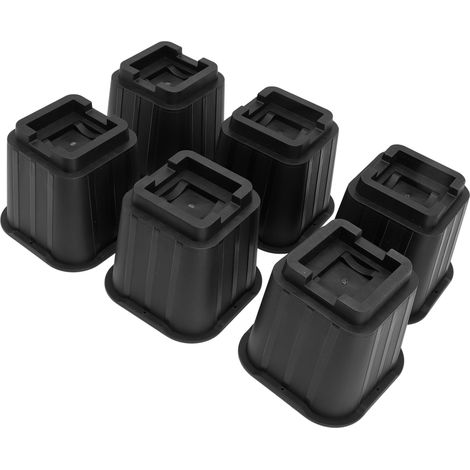 Set mit 6 multifunktionalen Möbelfüßen, 12,7 cm hoch, aus schwarzem Kunststoff für Sofa, Büro und Zuhause (1/5)