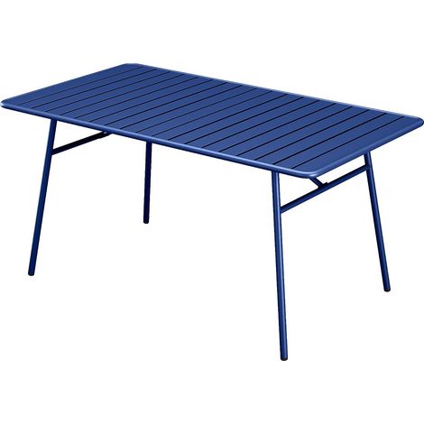 Table de jardin L.200 cm en métal - Bleu nuit - MIRMANDE de MYLIA