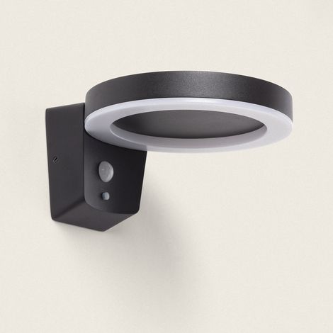 Applique da Parete per Esterni Solare LED 5W Alluminio con Sensore di Movimento Aris Nero