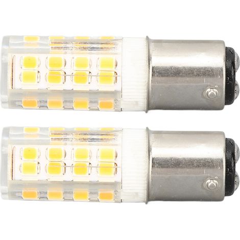 Set di 2 piccole lampadine LED dimmerabili, tipo mais, BA15D, per macchine da cucire, frigoriferi, illuminazione di elettrodomestici, luce calda - AquaForge (1/5)