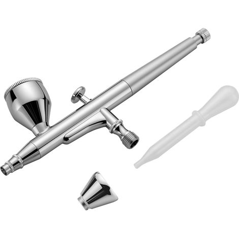Wiltec Airbrush Pistole X501, Air Brush mit 0,3 mm Düse und Flüssigkeitsbecher 7 ml, 2 ml, präzise Airbrushpistole für Nägel, Tattoo, Modellbau