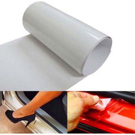 Film de protection transparent pour seuil de porte et arête, vinyle adhésif anti-rayures, rouleau 15x150 cm, feuille autocollante résistante. (1/3)