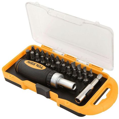 SET 26PZ CACCIAVITE A CRICCHETTO CON INSERTI E PROLUNGA TOLSEN