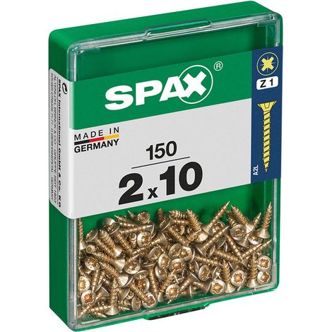 Boîte 150 Unités. Vis A Bois Spax Cab. Plat Yellox 2.0x10mm Spax (1/2)