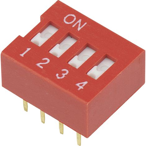 TRU COMPONENTS 704850 DSR-04 DIP-Schalter Polzahl 4 Slide-Type 1 St.