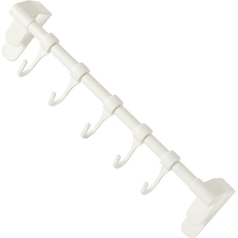 Crochet de cuisine multifonctionnel, sans perçage, design minimaliste, en plastique blanc, pour (1/5)