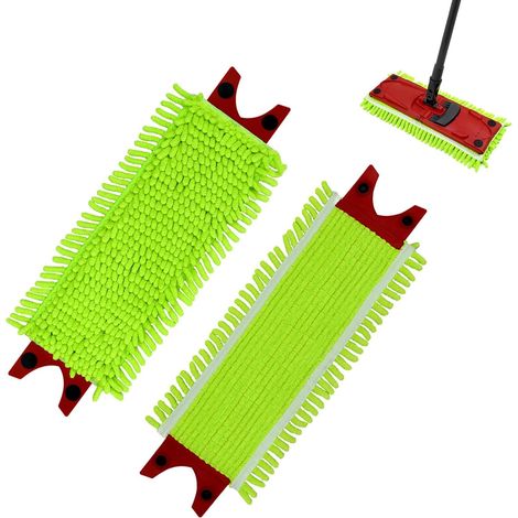 Convient pour le balai microfibre Vileda UltraMax/UltraMaT 2 pièces : balai 2 en 1, tissu microfibre, housse de balai microfibre, recharge microfibre pour tous les sols durs et les sols délicats (1/5)
